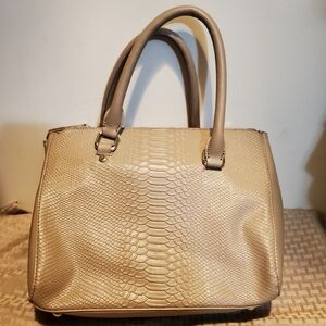 Imoshion Faux Vegan Tan Camel Leather Animal Print Handbag